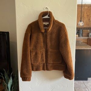 Thread and Supply- Medium Brown Sherpa jacket